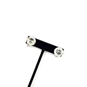 Vintage EVCO signed Large Faceted Crystal screw back earrings